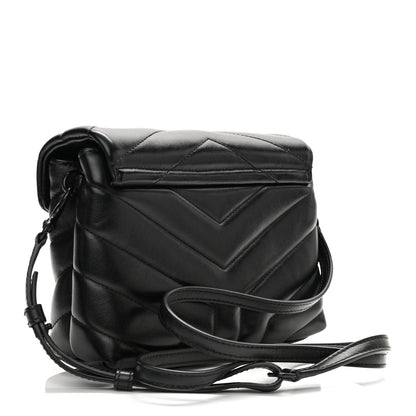 Saint Laurent Calfskin Y Quilted Monogram Toy Loulou Crossbody Bag Black 3 of 12