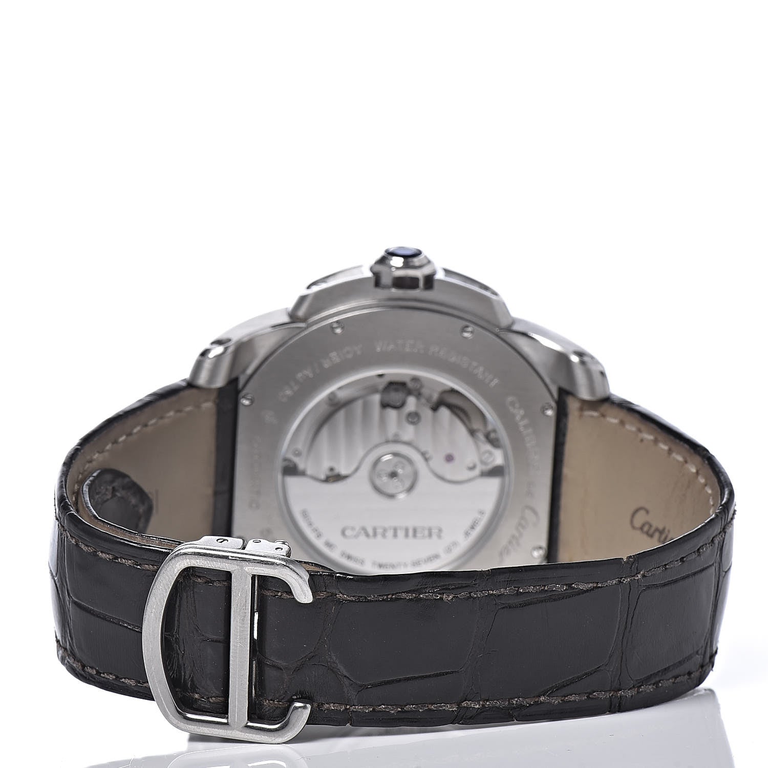 Cartier Stainless Steel 18K Pink Gold Alligator 42mm Calibre de Cartier Automatic Watch 4 of 8