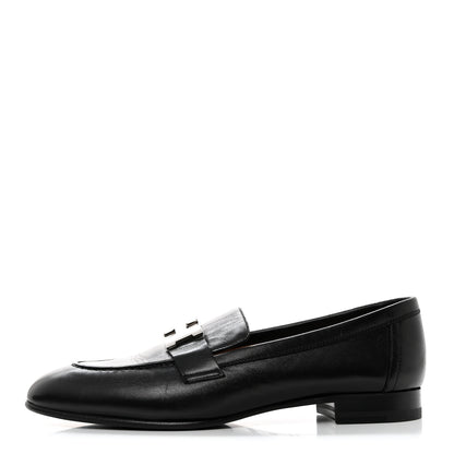 Hermes Goatskin Womens Paris Loafers 36 Black 1 of 10
