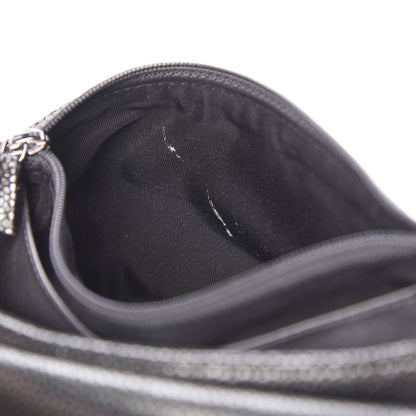 Chanel Metallic Caviar Half Moon Wallet On Chain WOC Dark Silver 11 of 12