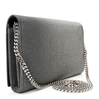 Saint Laurent Grained Metallic Calfskin Monogram Chain Wallet 2 of 12