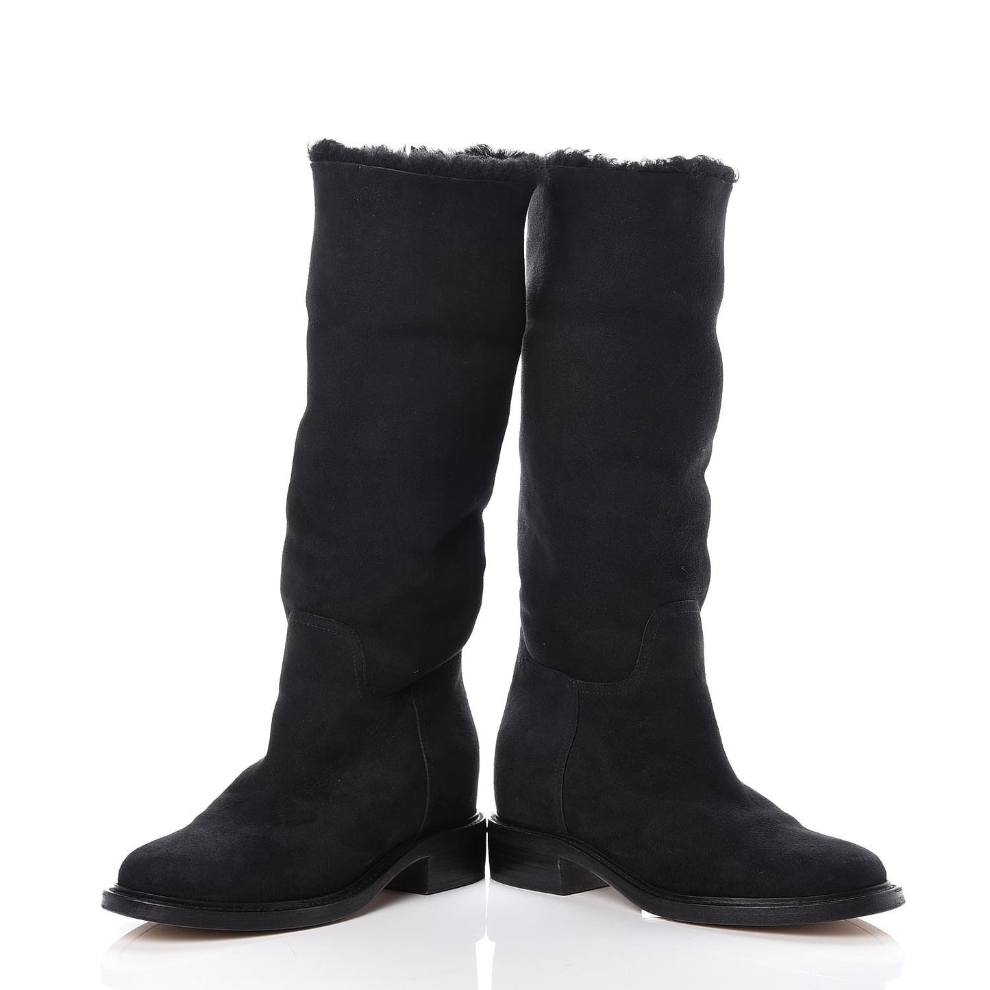 Shearling Suede CC Boots 41 Black