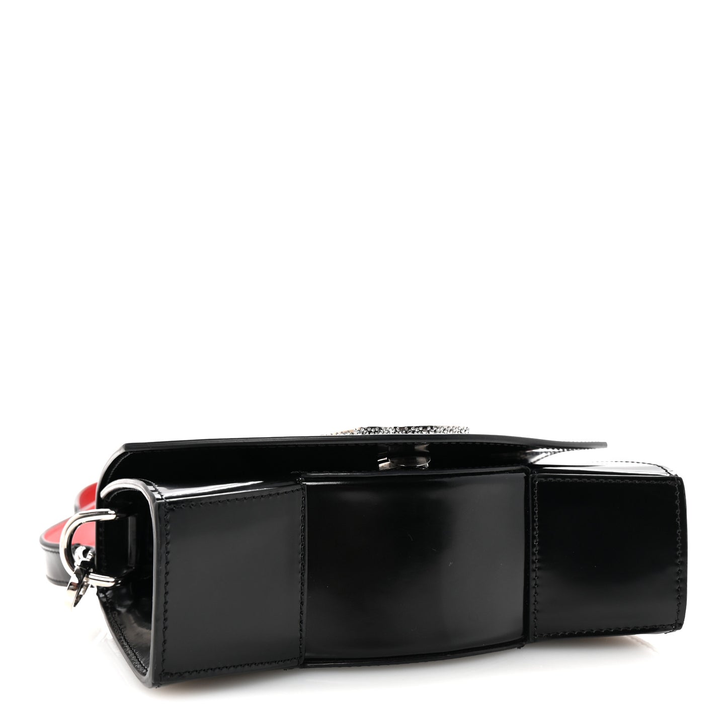 Patent Calfskin Strass Small Loubi54 Crossbody Clutch Black