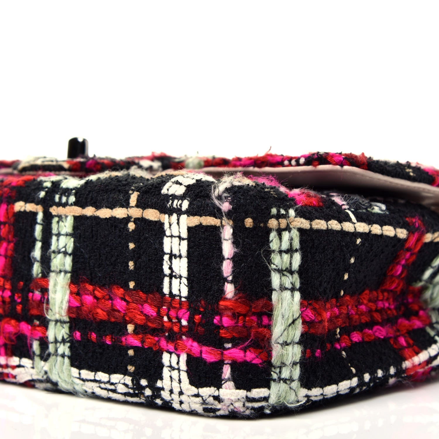 Chanel Tweed Medium Double Flap Black Pink 9 of 9