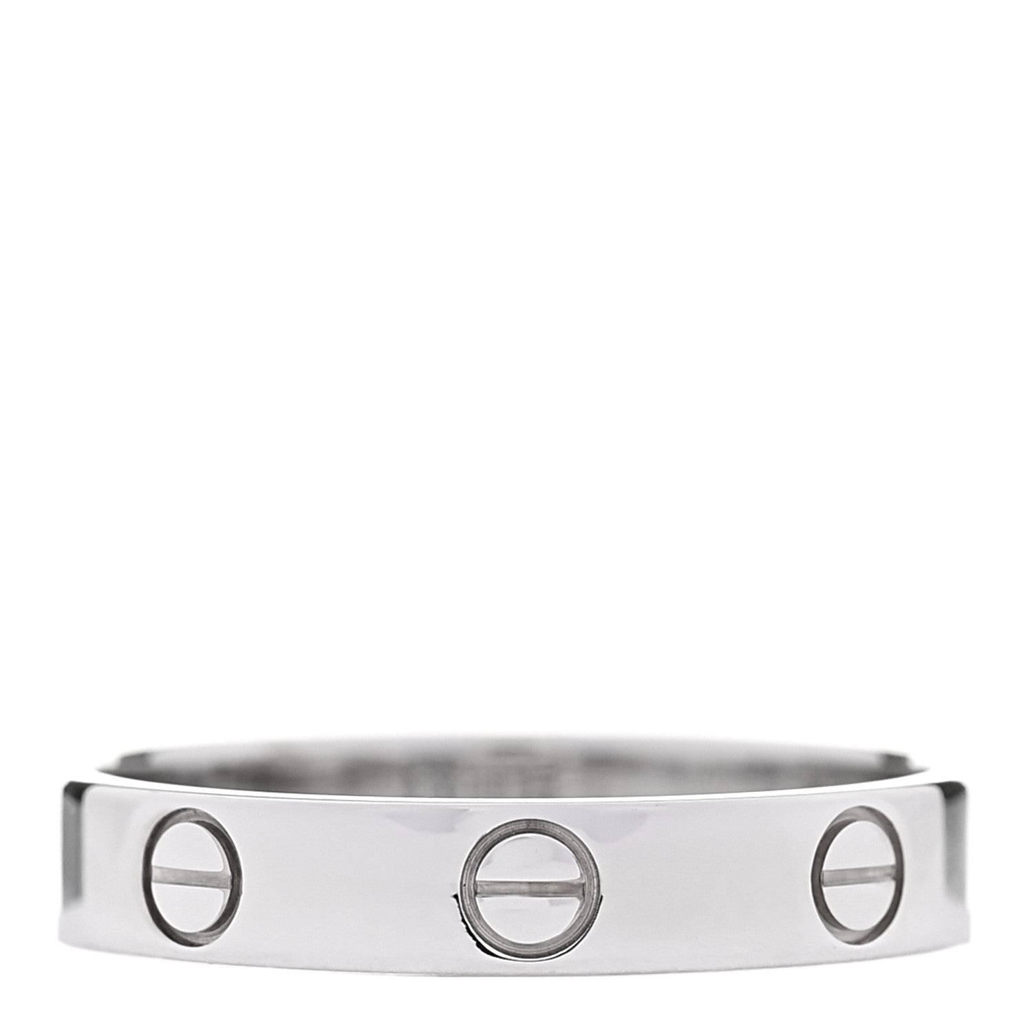 Cartier 18K White Gold 3.5mm LOVE Wedding Band Ring 55 7.25 3 of 5