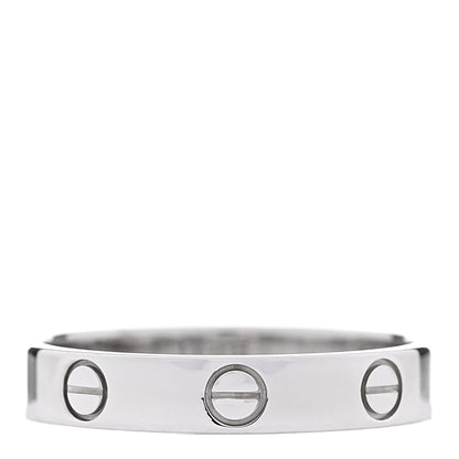 Cartier 18K White Gold 3.5mm LOVE Wedding Band Ring 55 7.25 3 of 5