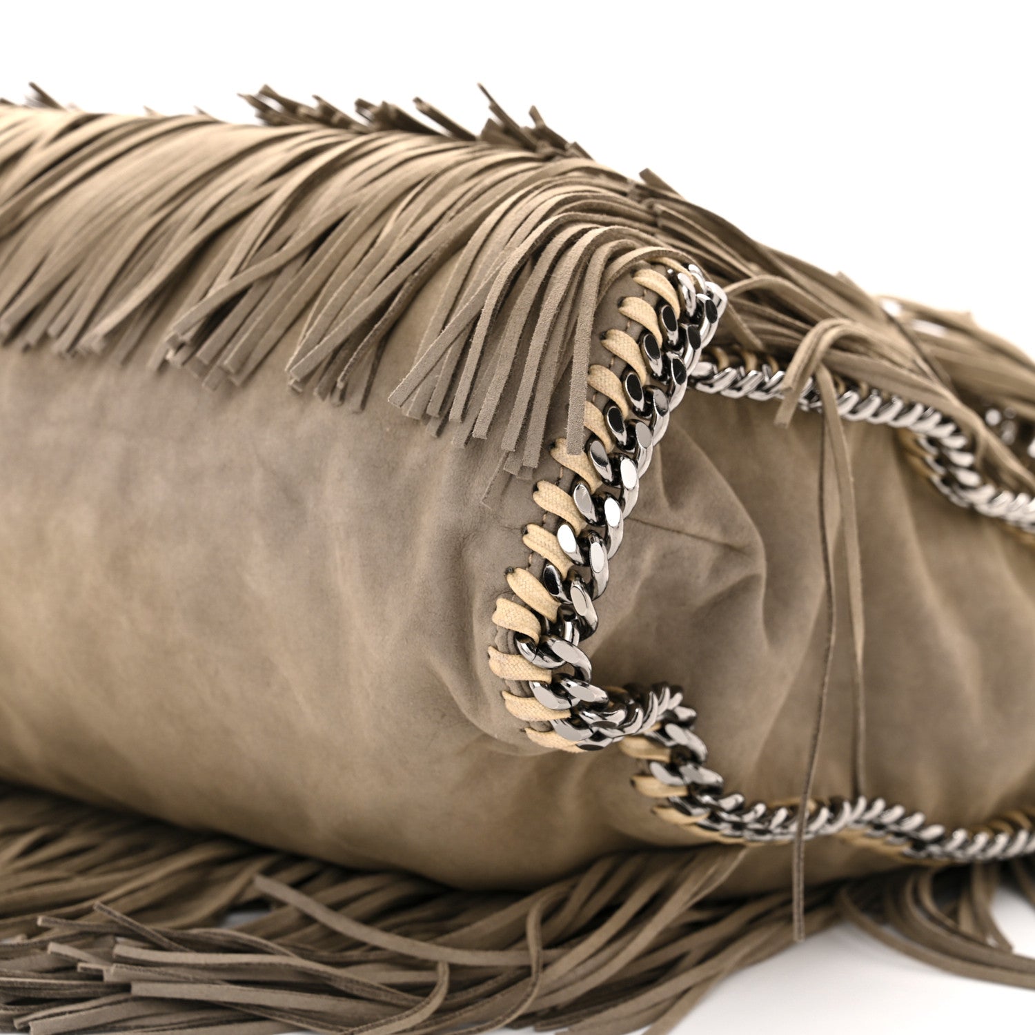 Stella McCartney Eco Suede Fringe Big Falabella Tote Taupe 12 of 14