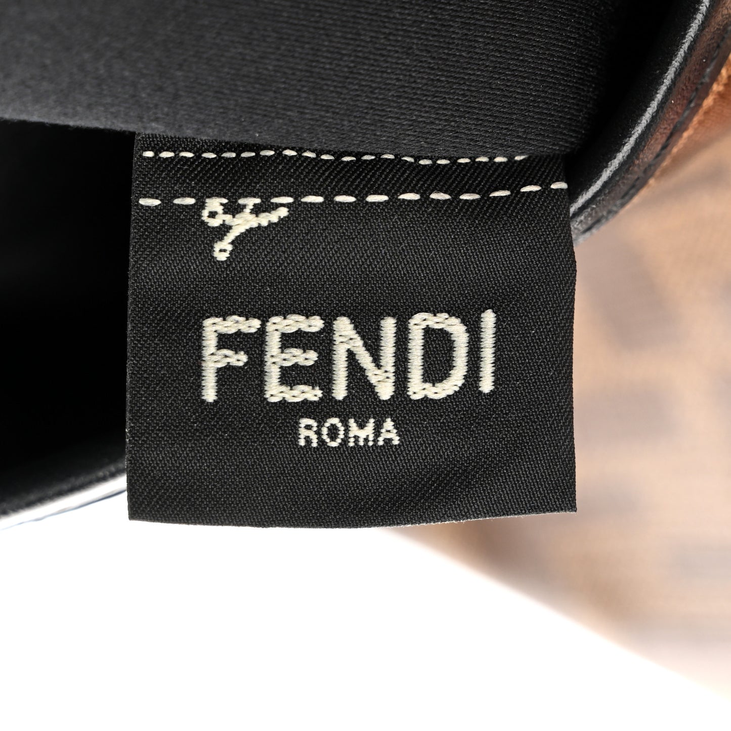 Glazed Fabric Vitello Century FF 1974 Stamp Patch Mini Peekaboo Defender Cover Mogano Panna Black