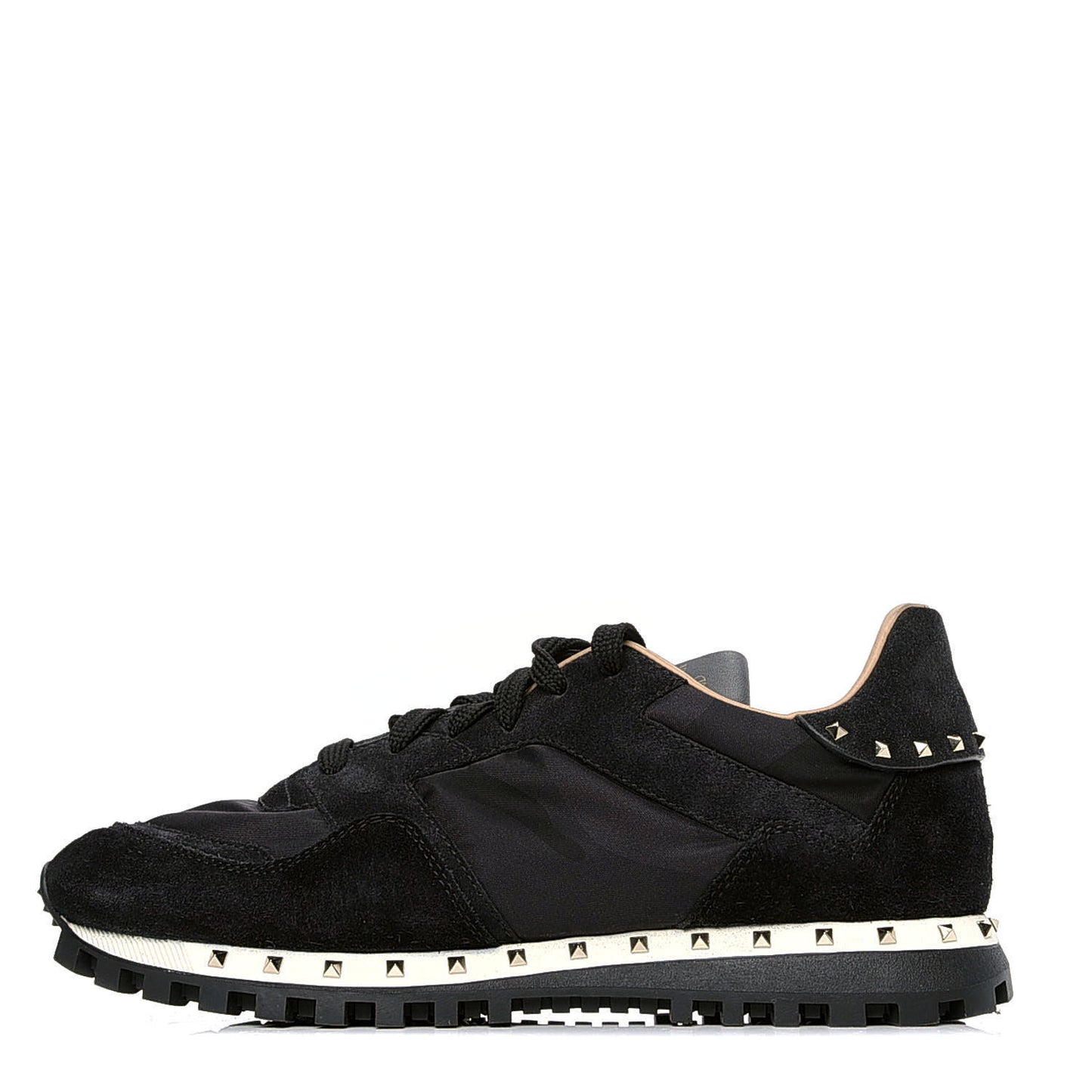 Suede Nylon Camouflage Womens Soul Rockstud Sneakers 41 Black