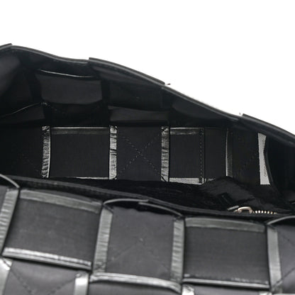 Bottega Veneta Paper Calfskin Maxi Intreccio Cassette Crossbody Bag Black 5 of 13