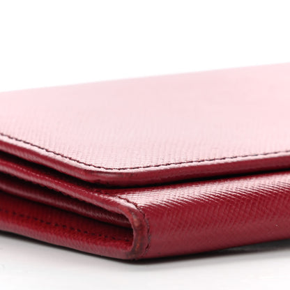Prada Saffiano Metal Continental Flap Wallet Fuoco 12 of 14