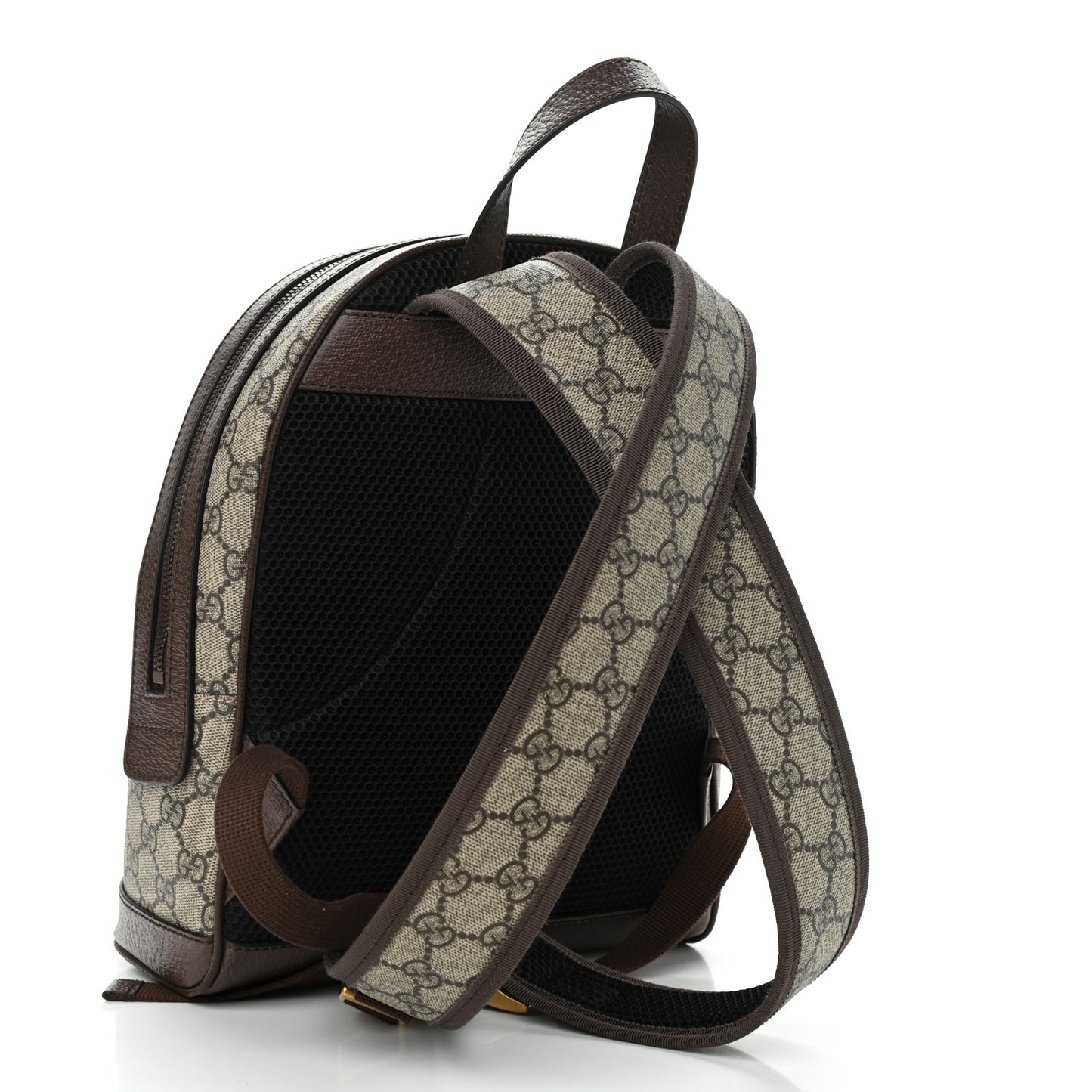 GG Supreme Monogram Calfskin Web Small Ophidia Day Backpack Beige Ebony New Acero