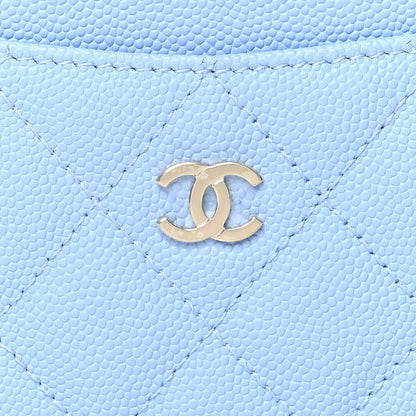 Chanel Caviar Quilted Card Holder Light Blue 9 of 9