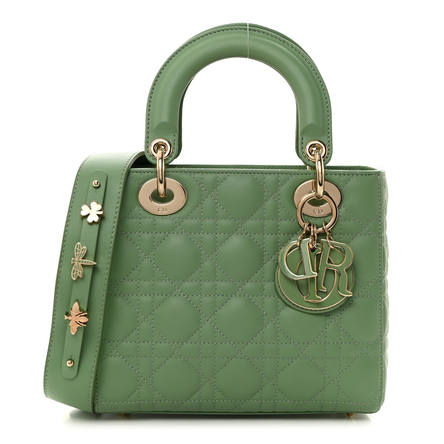 Christian Dior Lambskin Cannage Small My ABCDior Lady Dior Green 1 of 11