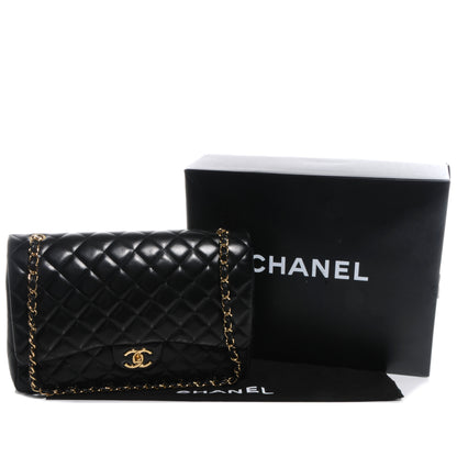 Chanel Lambskin Quilted Maxi Double Flap Black 5 of 9