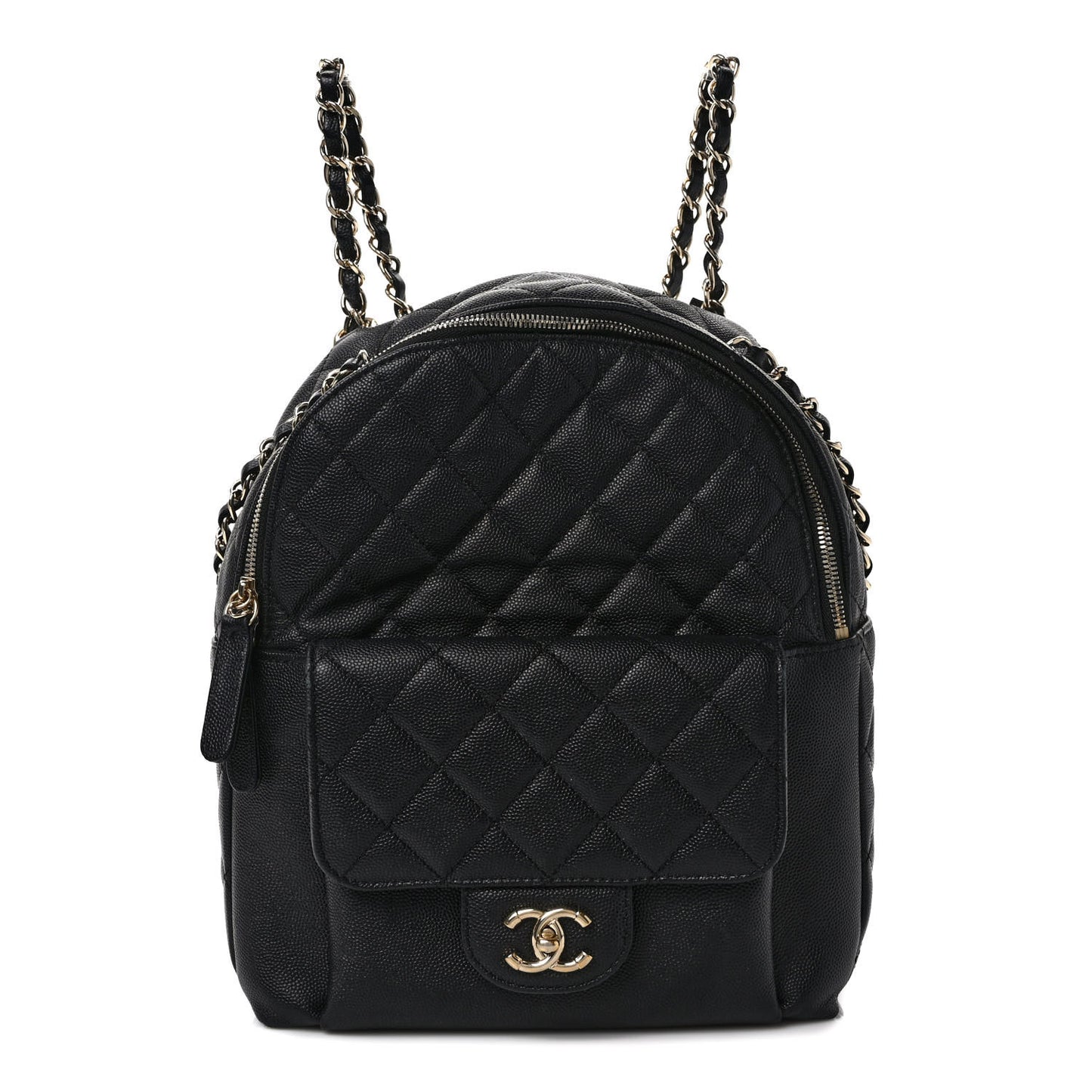 Caviar Quilted Large CC Day Backpack Black