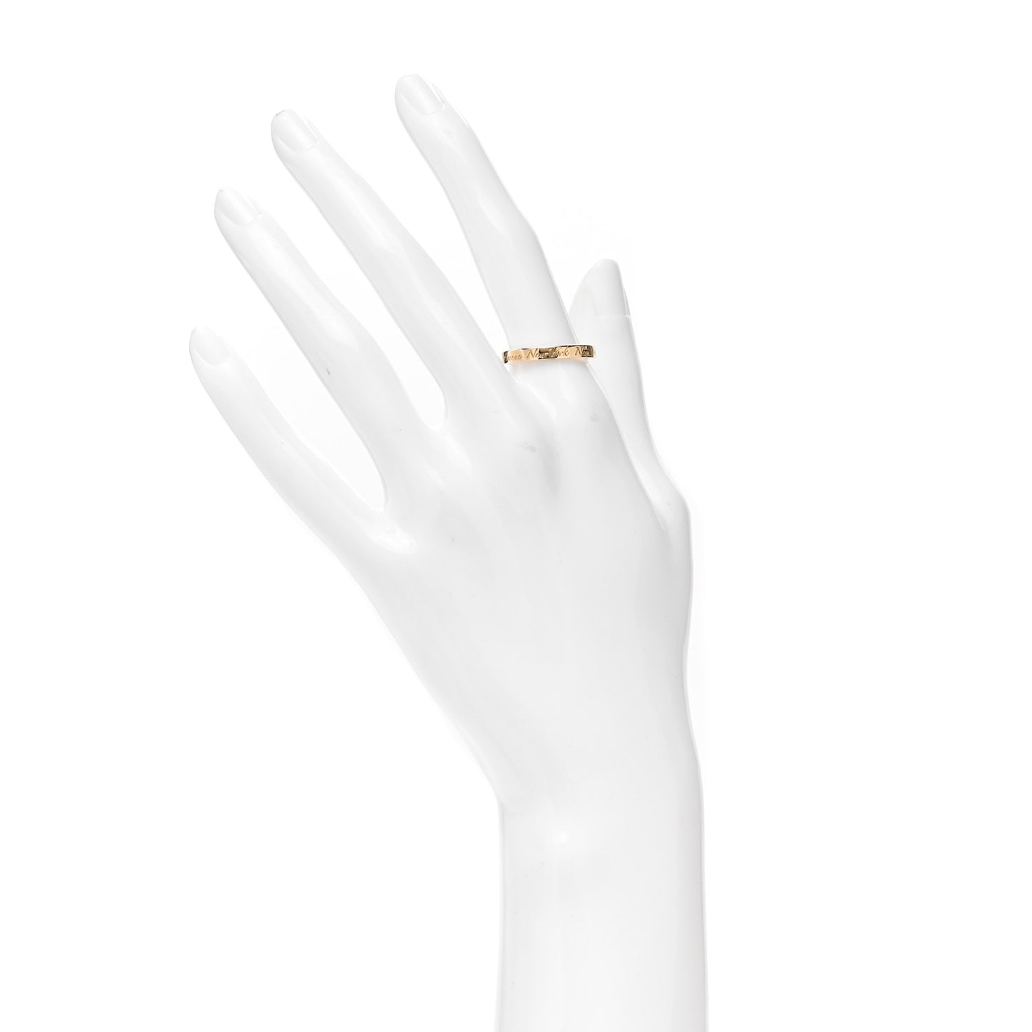 18K Yellow Gold Notes Fifth Avenue New York Ring 54 7
