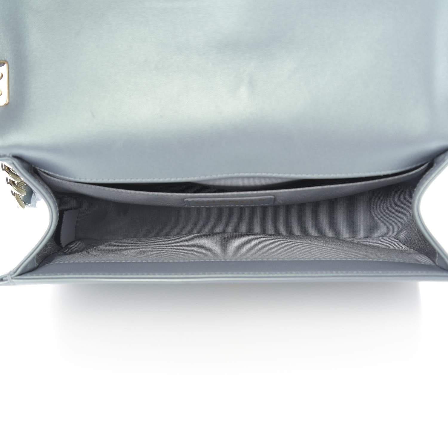 Chanel Iridescent Patent Calfskin Quilted Medium Boy Flap Light Blue 5 of 13