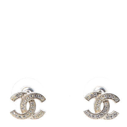 Chanel Crystal Timeless CC Earrings Light Gold 1 of 4