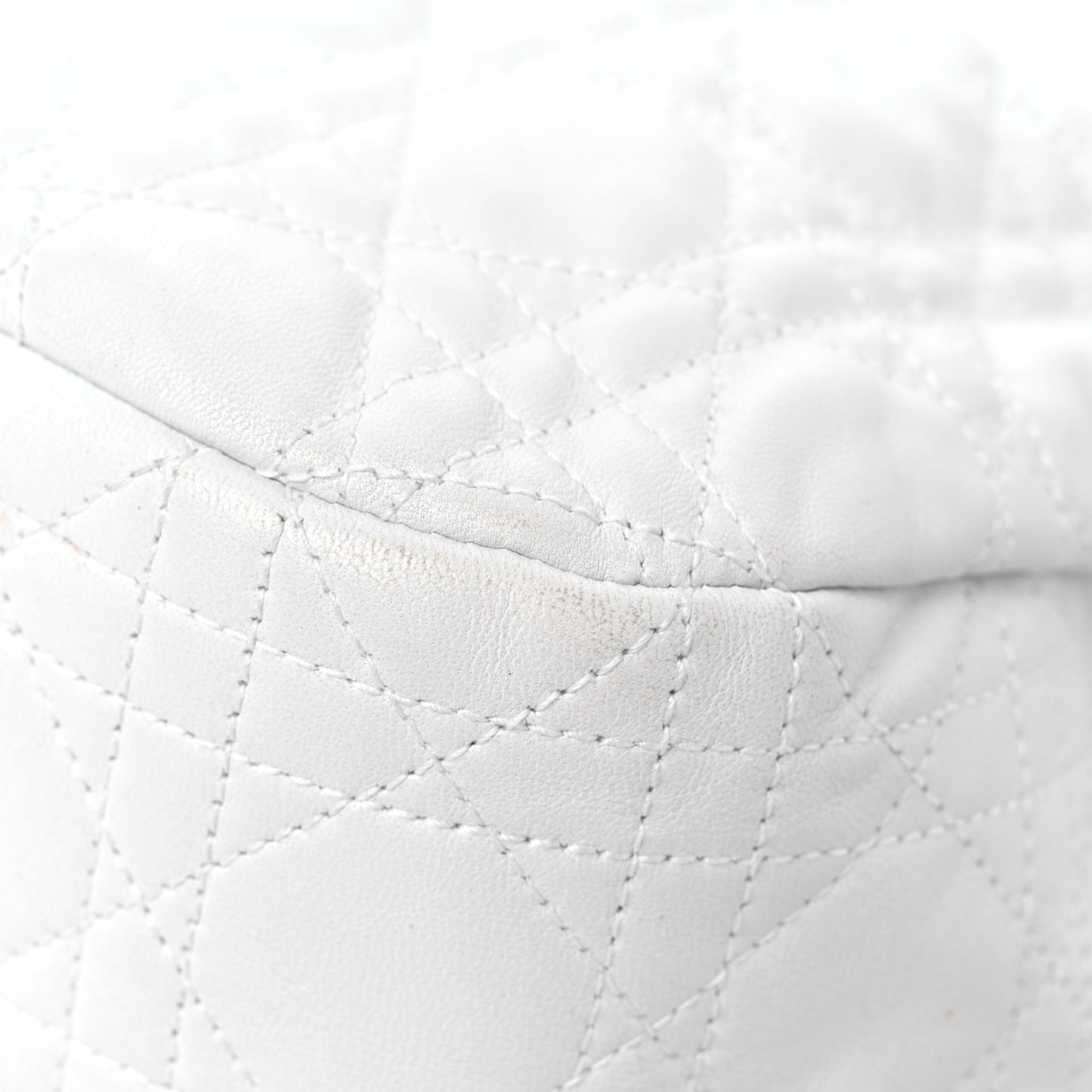 Lambskin Cannage Small Dior Soft Hobo White