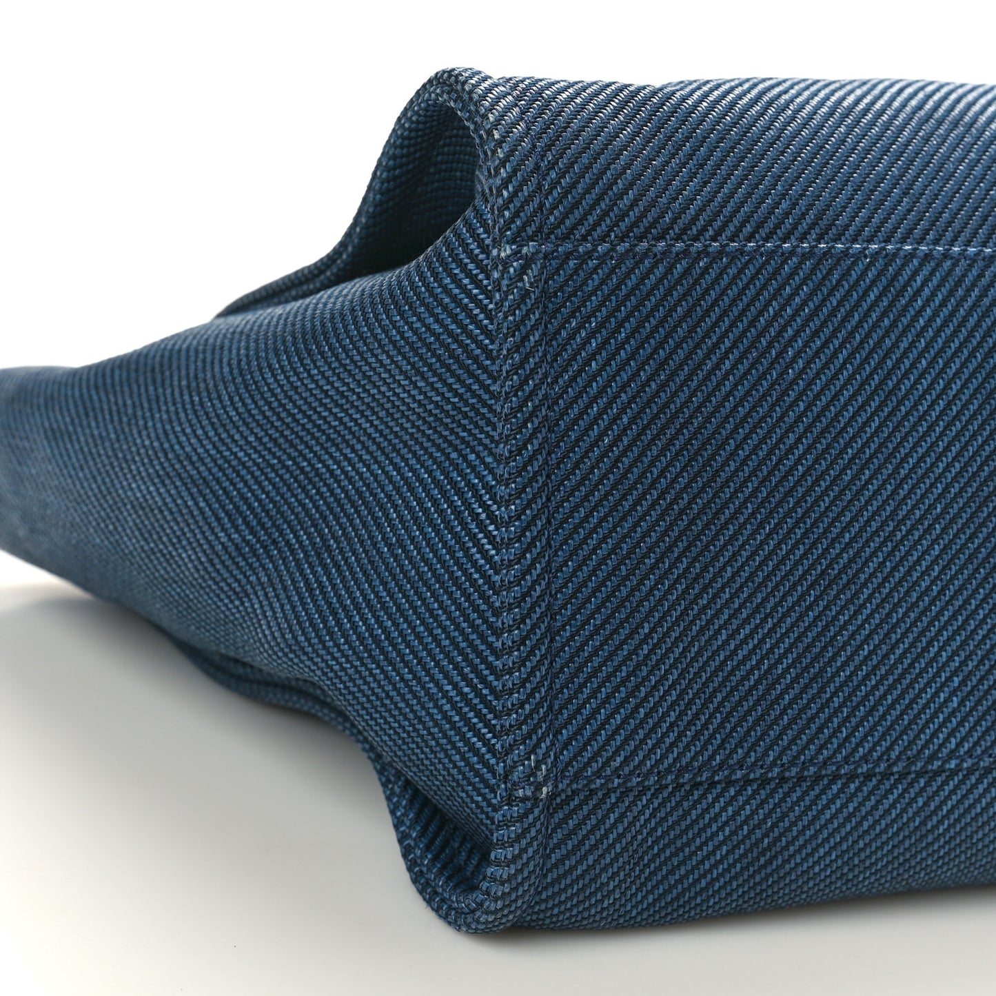 Mixed Fibers Calfskin Medium Deauville Tote Navy Blue