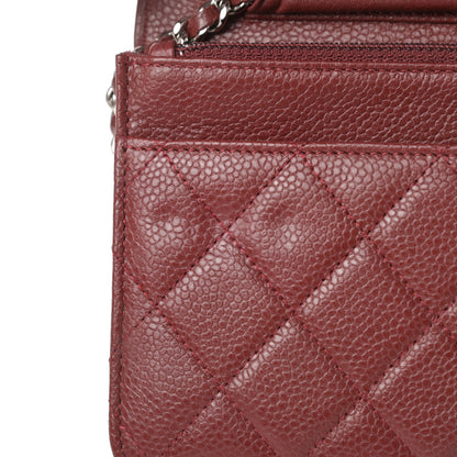 Chanel Caviar Quilted Wallet on Chain WOC Red 12 of 16