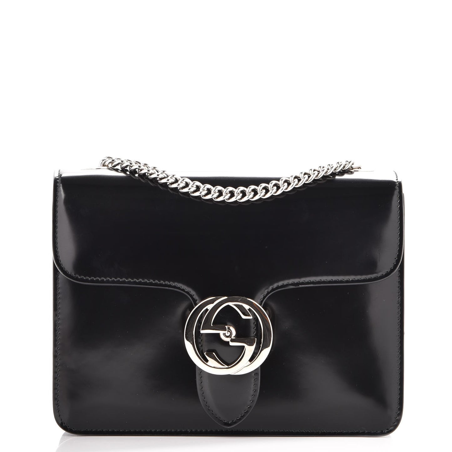 Shade Lux Calfskin Small Interlocking G Shoulder Bag Black