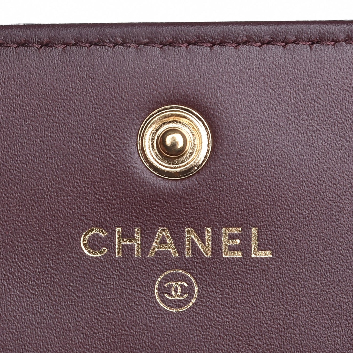 Lambskin Quilted Wallet On Removable Chain Insert Burgundy