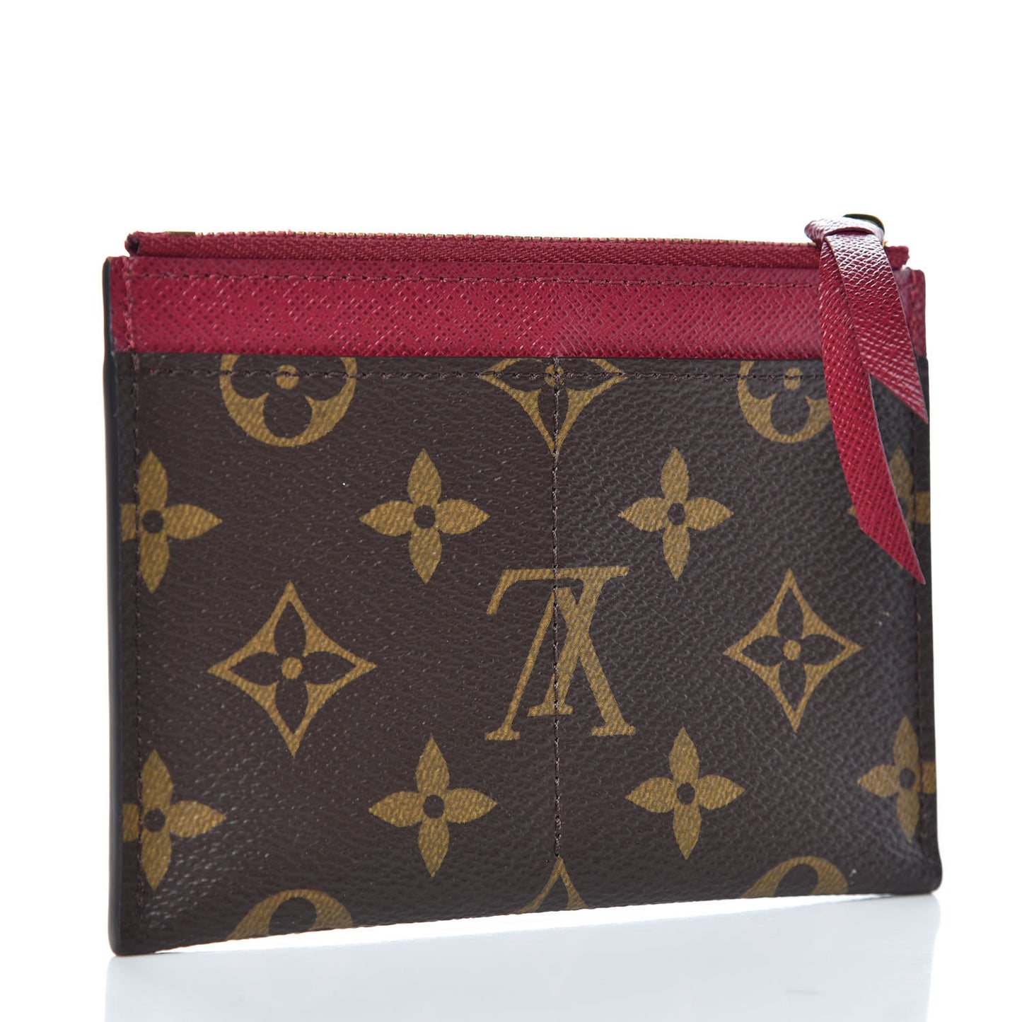 Monogram Zipped Card Holder Fuchsia