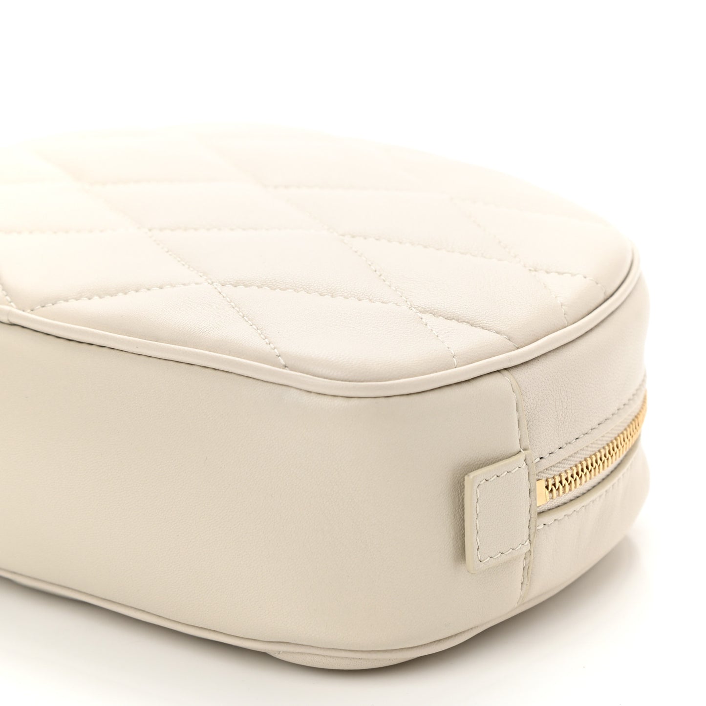 Lambskin Quilted Lolita Cosmetic Pouch Crema Soft