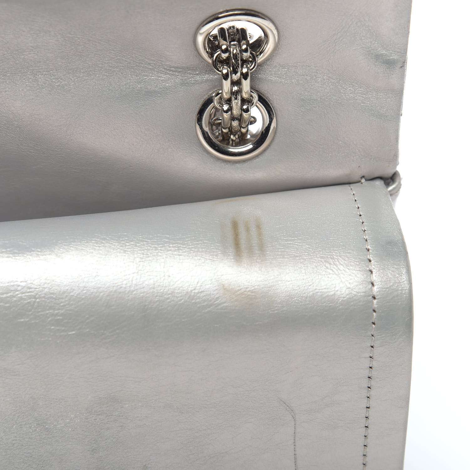 Chanel Metallic Aged Calfskin Quilted 2.55 Reissue 227 Flap Silver 15 of 20