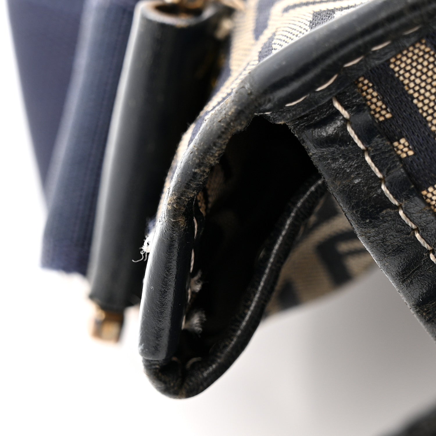 Fendi Zucchino Crossbody Messenger Bag Navy 15 of 16