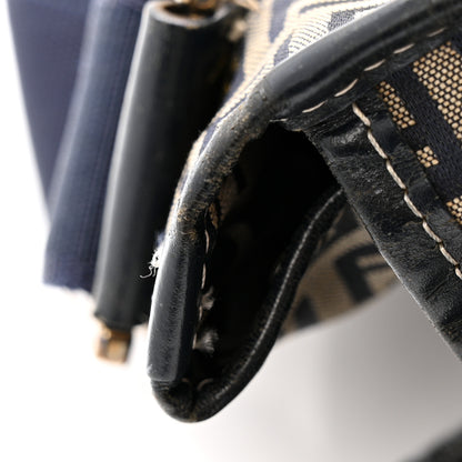 Fendi Zucchino Crossbody Messenger Bag Navy 15 of 16