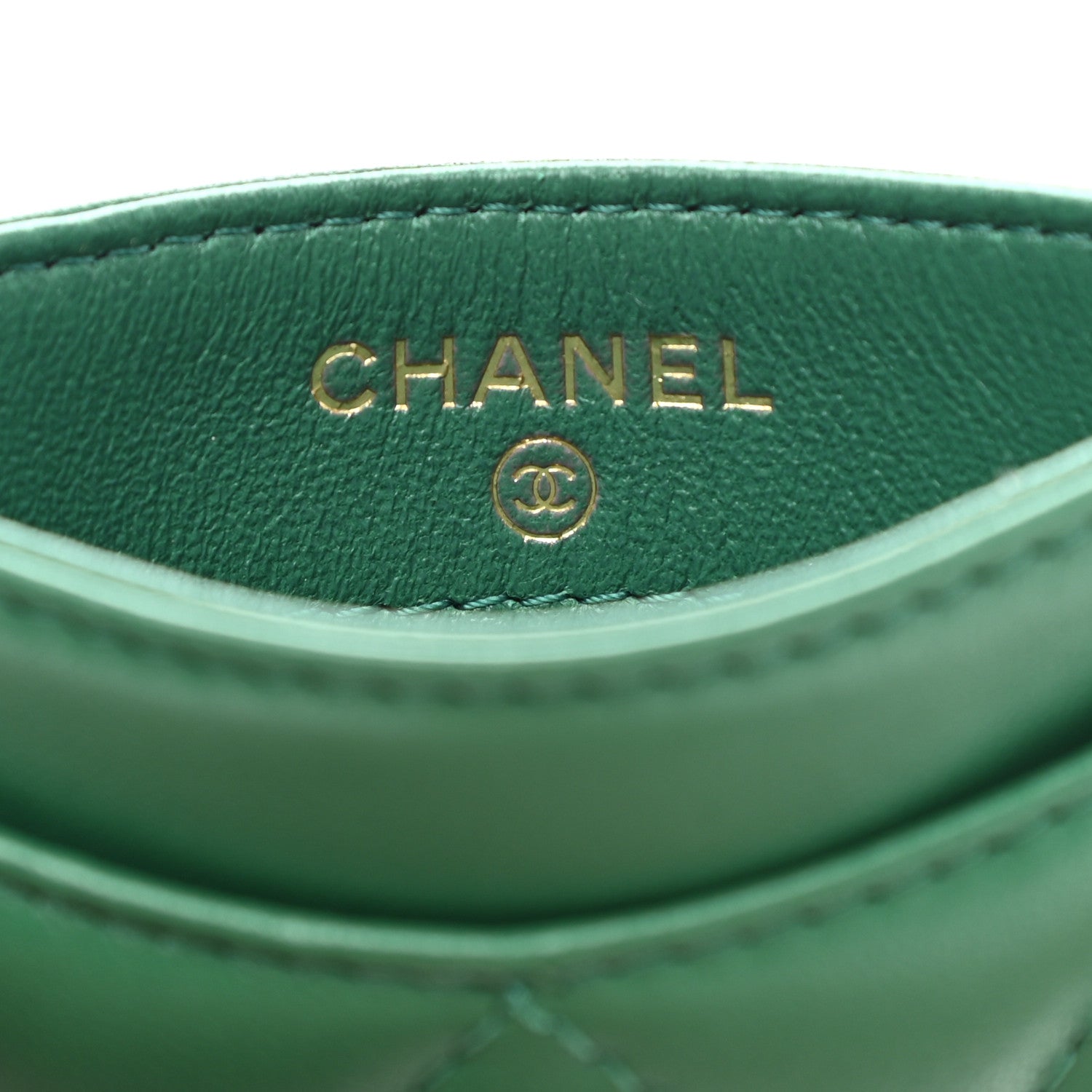 Chanel Lambskin Quilted Card Holder Green 6 of 9