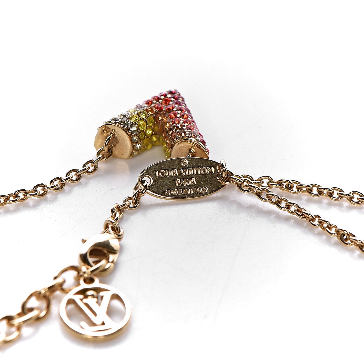 Swarovski Essential V Strass Necklace Multicolor Gold