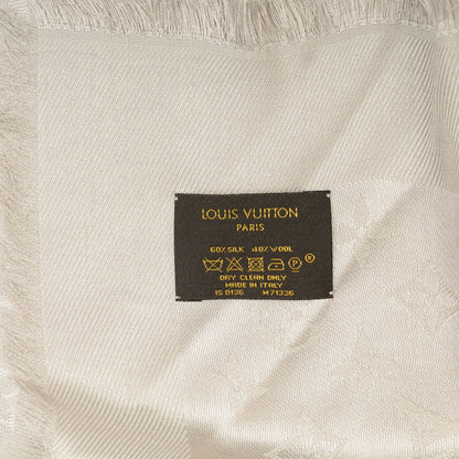 Louis Vuitton Silk Wool Monogram Shawl Beige 5 of 5
