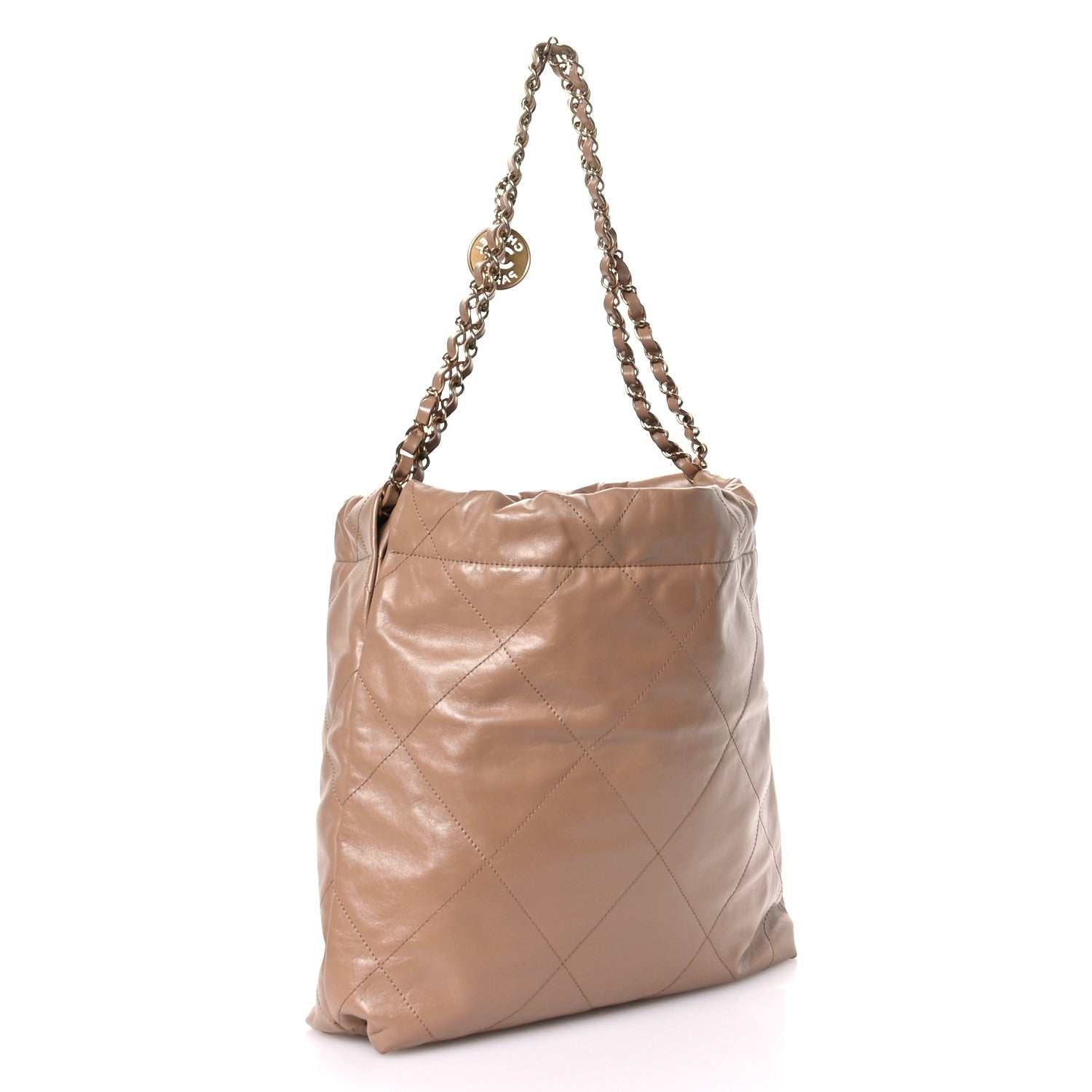 Chanel Shiny Calfskin Quilted Small Chanel 22 Beige 4 of 11