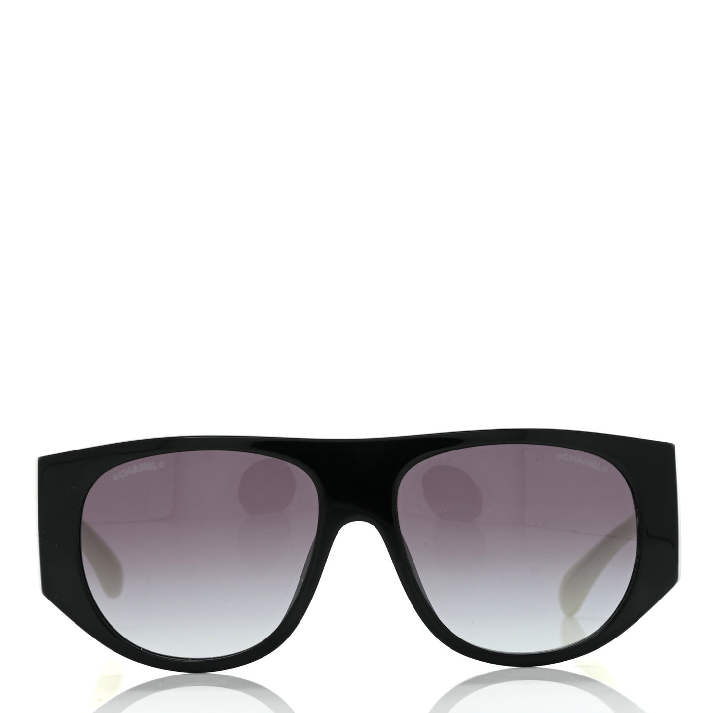 Acetate Quilted CC Pilot Sunglasses 71465 White Black
