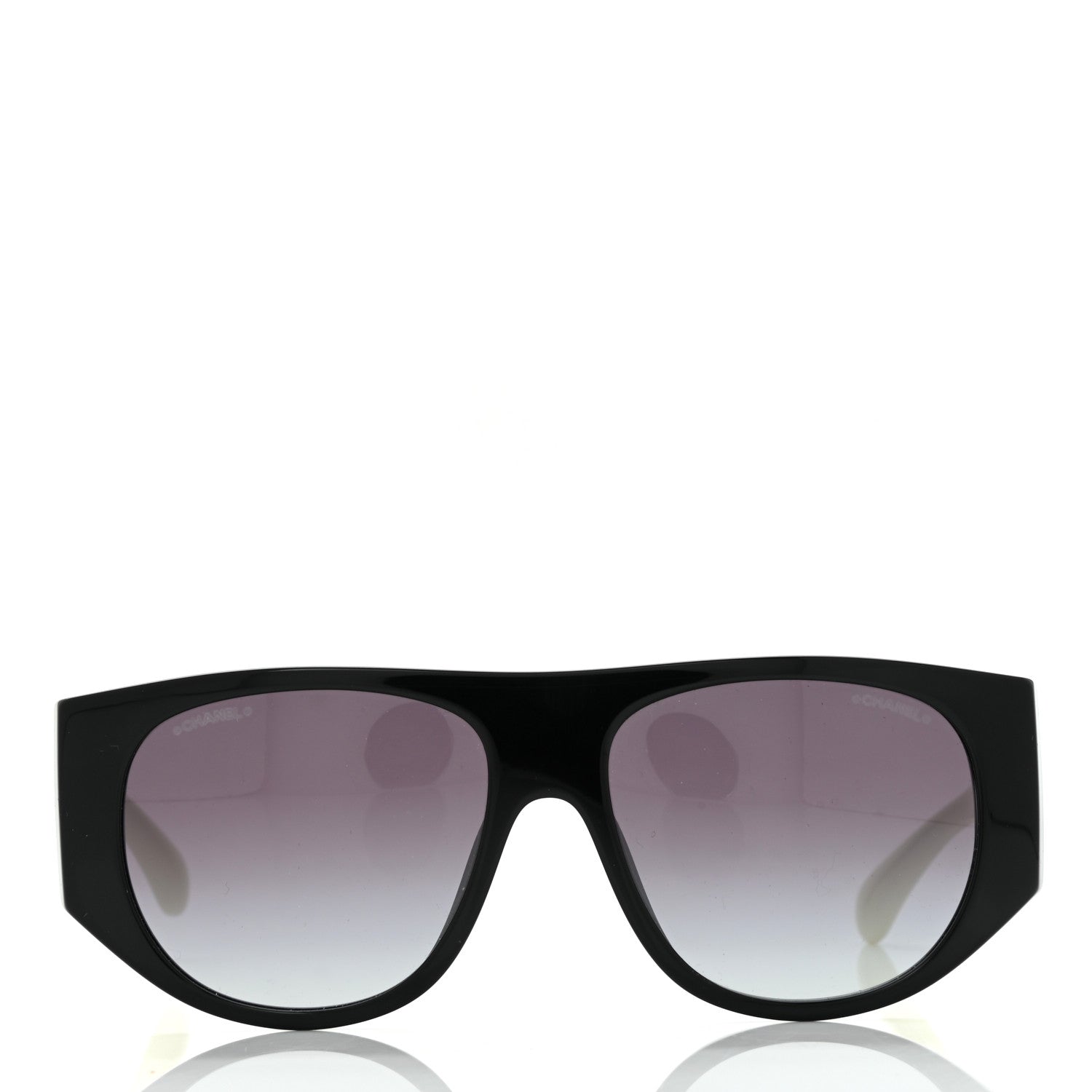 Chanel Acetate Quilted CC Pilot Sunglasses 71465 White Black 2 of 7
