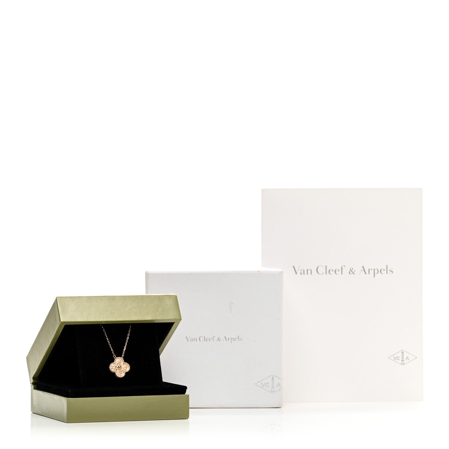 Van Cleef & Arpels 18K Rose Gold Vintage Alhambra Pendant Necklace 5 of 5