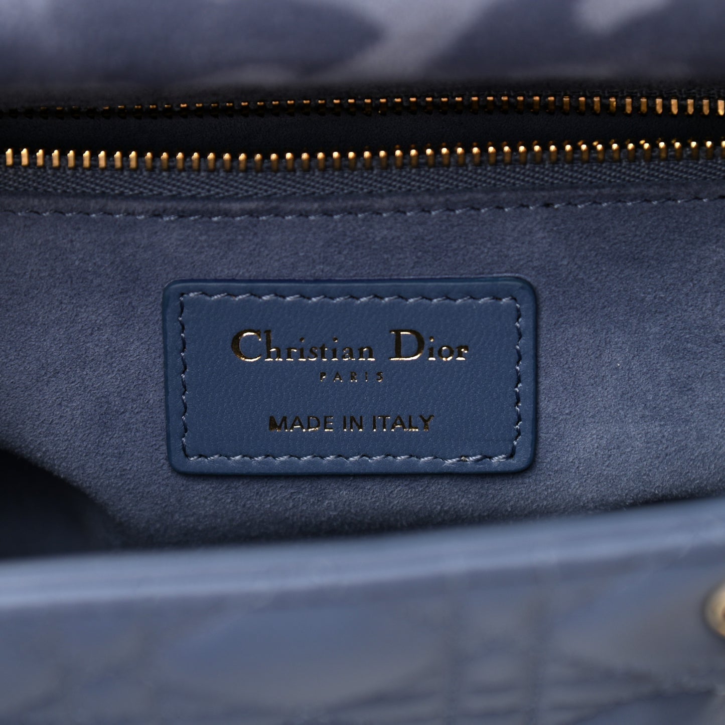 Lambskin Cannage Medium Lady Dior Blue