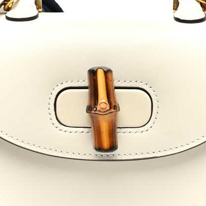 Gucci Boarded Dyana Lux Calfskin Web Mini Bamboo 1947 Top Handle Bag Mystic White 7 of 9