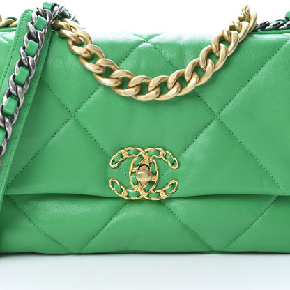 Chanel Lambskin Quilted Medium 19 Flap Green 8 of 11