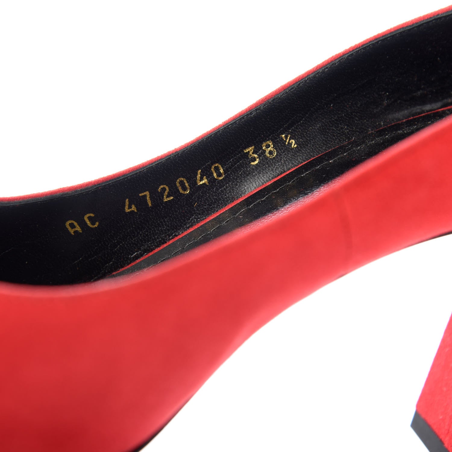 Saint Laurent Suede Loulou 70 Ankle Strap Pumps 38.5 Red 10 of 10
