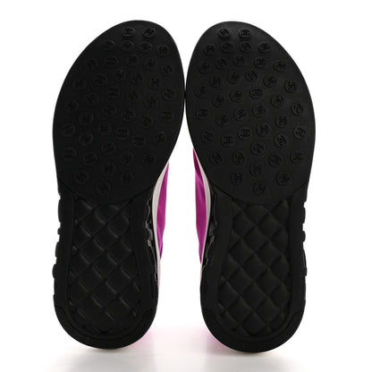 Chanel Lycra Fabric Womens CC Sneakers 39 Dark Pink 5 of 8