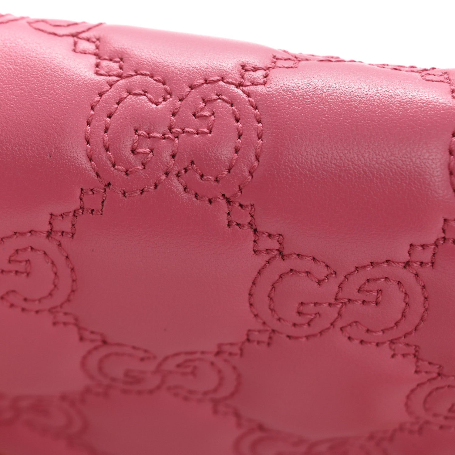 Gucci Calfskin GG Matelasse Chain Wallet Rhodamine Pink 12 of 12