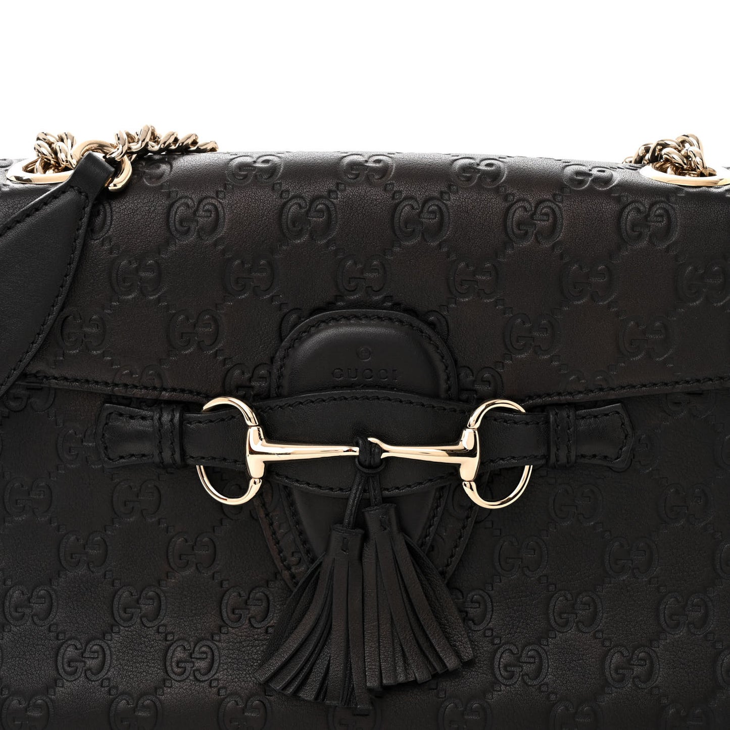 Microguccissima Medium Emily Chain Shoulder Bag Black