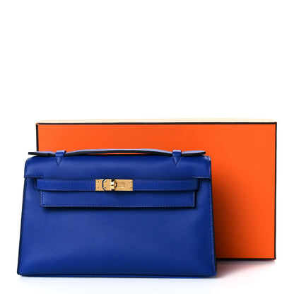Hermes Swift Kelly Pochette Clutch Bleu Electrique 11 of 11