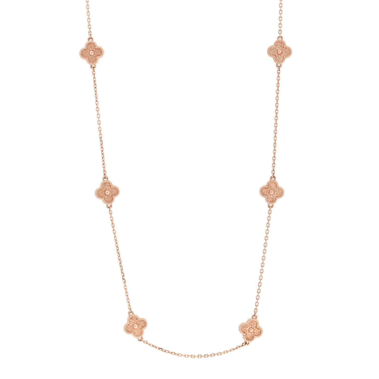 Van Cleef & Arpels 18K Rose Gold 16 Motifs Sweet Alhambra Necklace 1 of 7