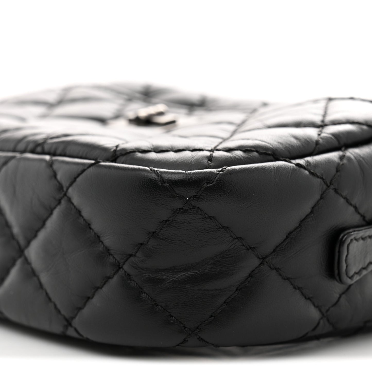 Aged Calfskin Quilted Mini Reissue Camera Case Black
